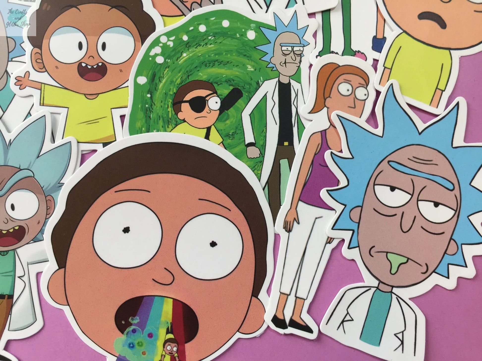 25 pcs Ricky & Morty Sticker Flakes The Crafts and Glitter Shop