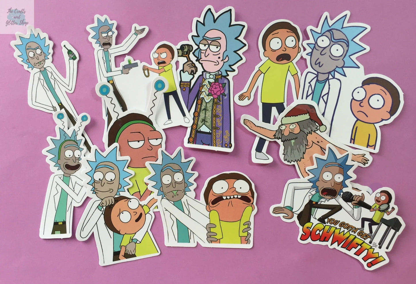 25 pcs Ricky & Morty Sticker Flakes The Crafts and Glitter Shop