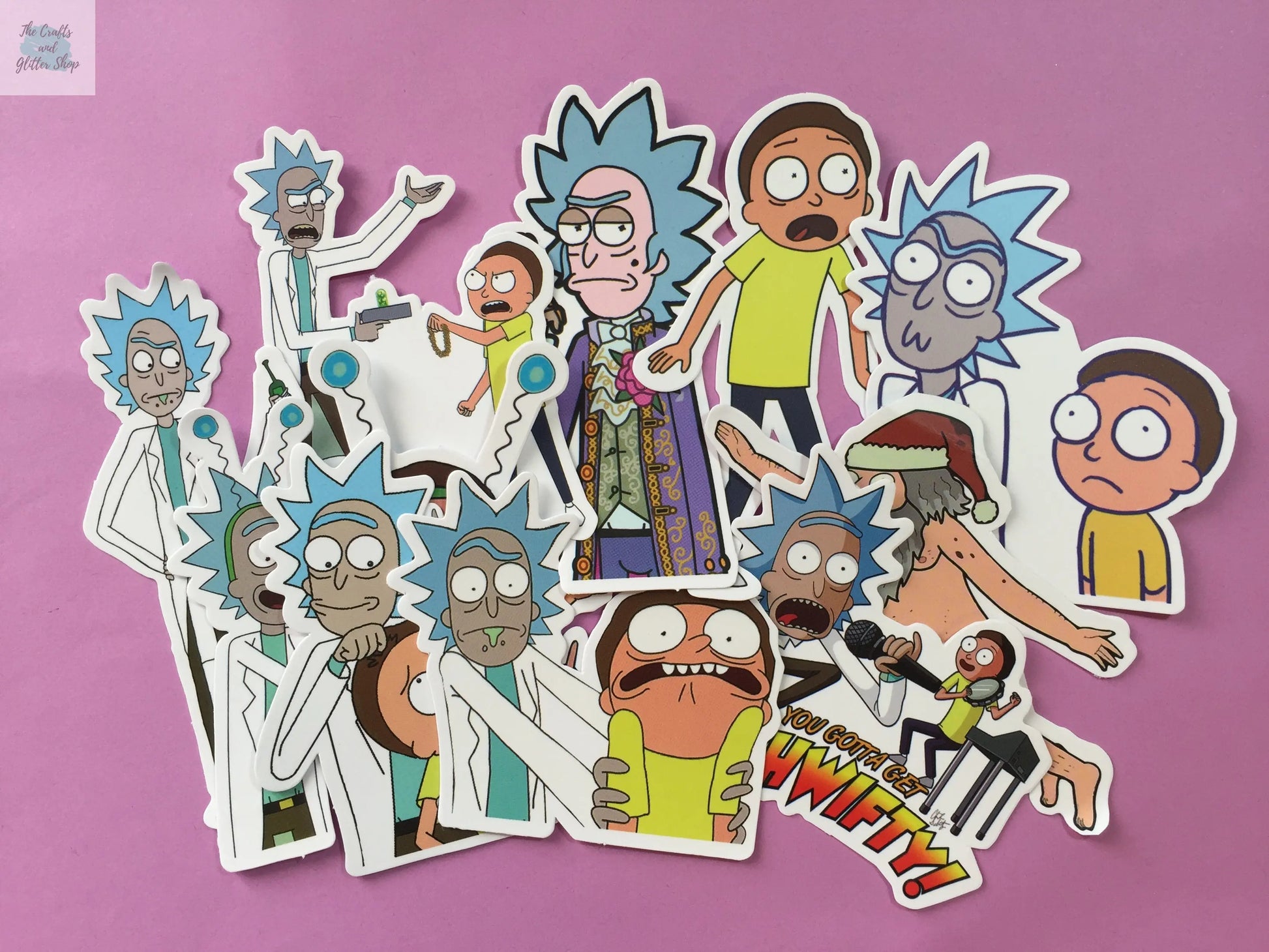 25 pcs Ricky & Morty Sticker Flakes The Crafts and Glitter Shop