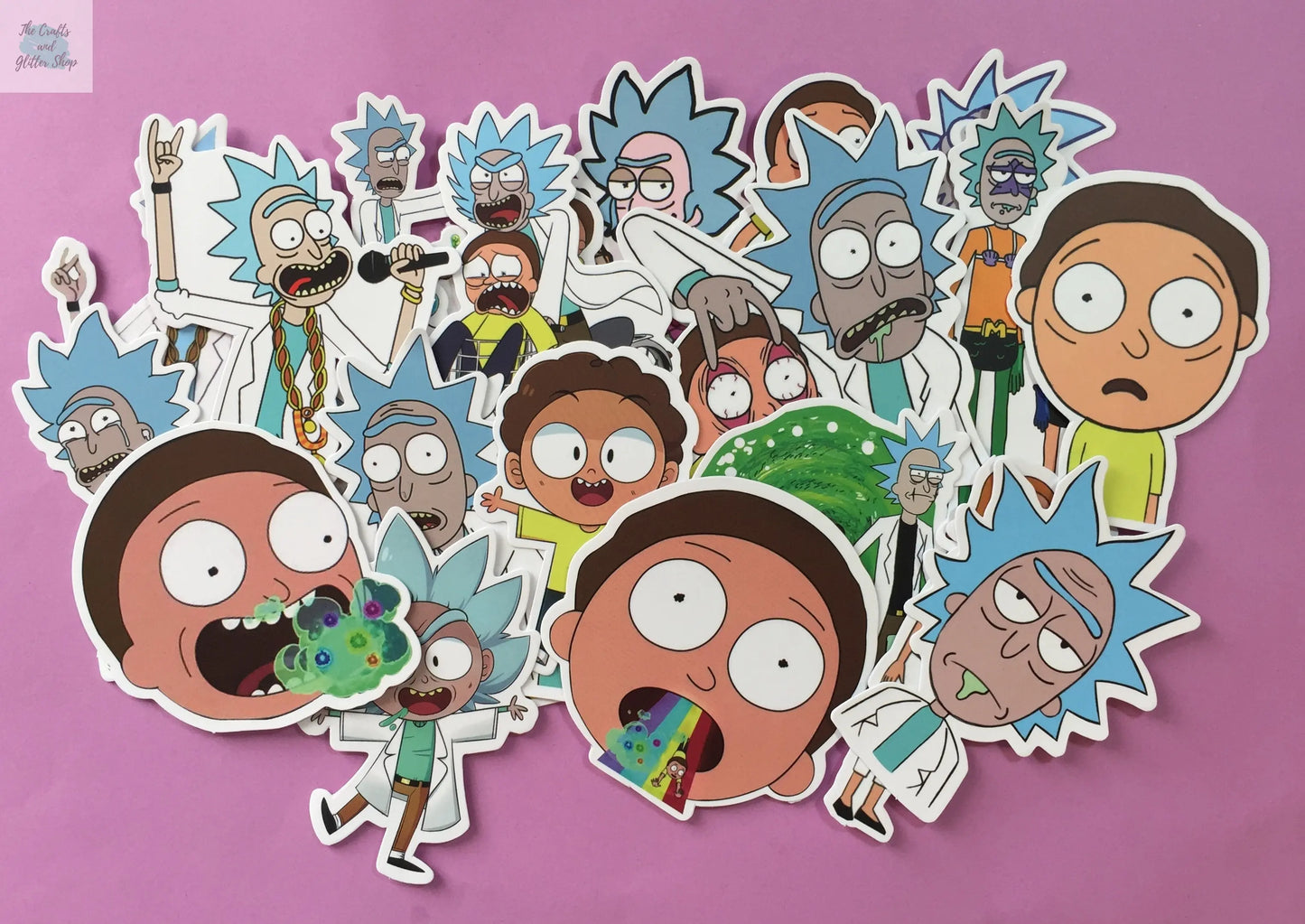 25 pcs Ricky & Morty Sticker Flakes The Crafts and Glitter Shop