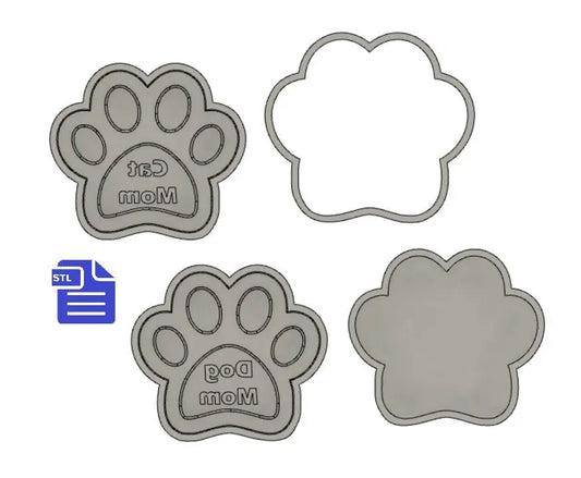 2in1 Dog & Cat Mom Paws Bath Bomb Mold STL File