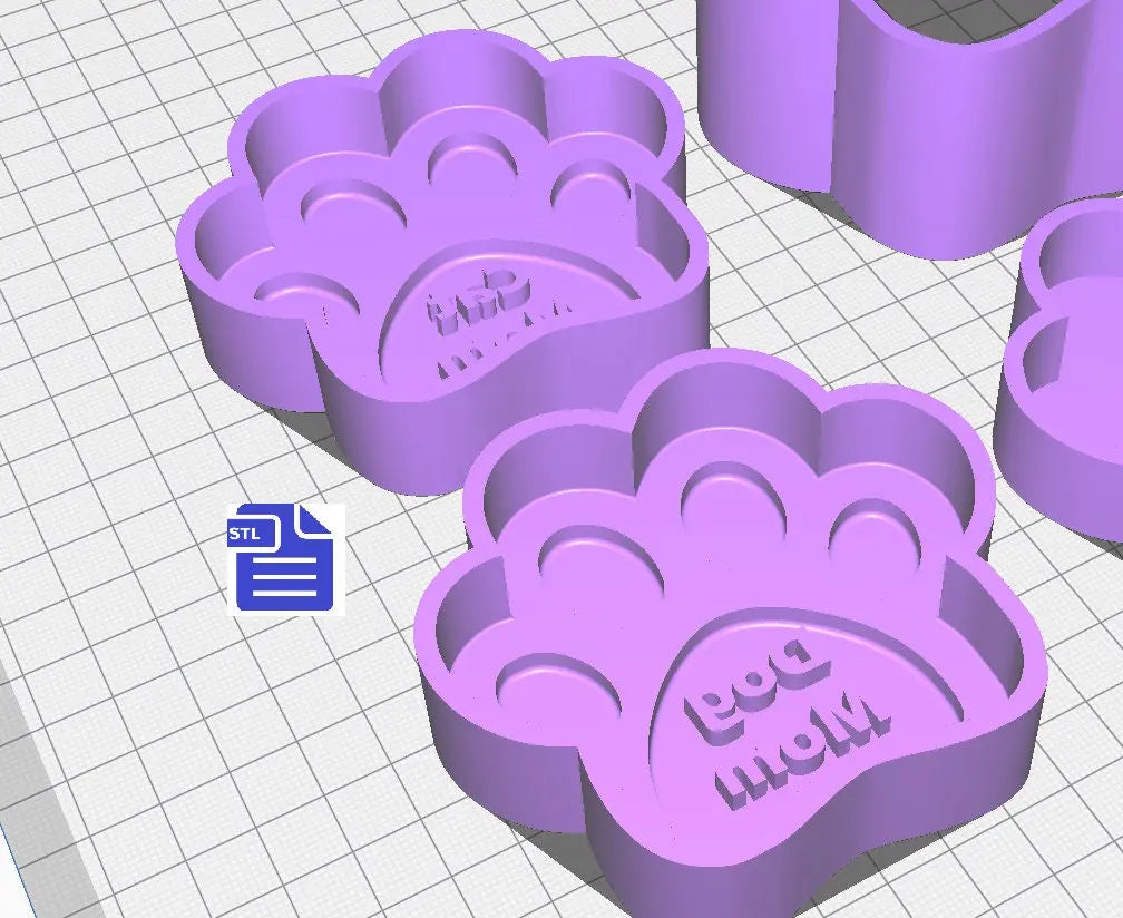 2in1 Dog & Cat Mom Paws Bath Bomb Mold STL File - for 3D printing - FILE ONLY - 2 in 1 3 piece Pet Mom Bath Bomb Hand Press Mould - The Crafts and Glitter Shop