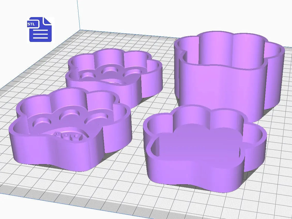 2in1 Dog & Cat Mom Paws Bath Bomb Mold STL File - for 3D printing - FILE ONLY - 2 in 1 3 piece Pet Mom Bath Bomb Hand Press Mould - The Crafts and Glitter Shop