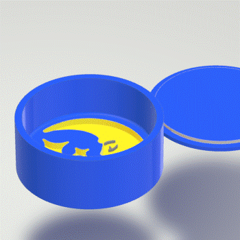 2pc Crescent & Stars Bath Bomb Mold STL File