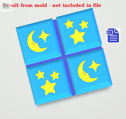 2pc Goodnight Snap Bar Bath Bomb Mold STL File - The Crafts and Glitter Shop