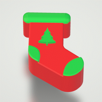 2pc Holiday Stocking Bath Bomb Mold STL File