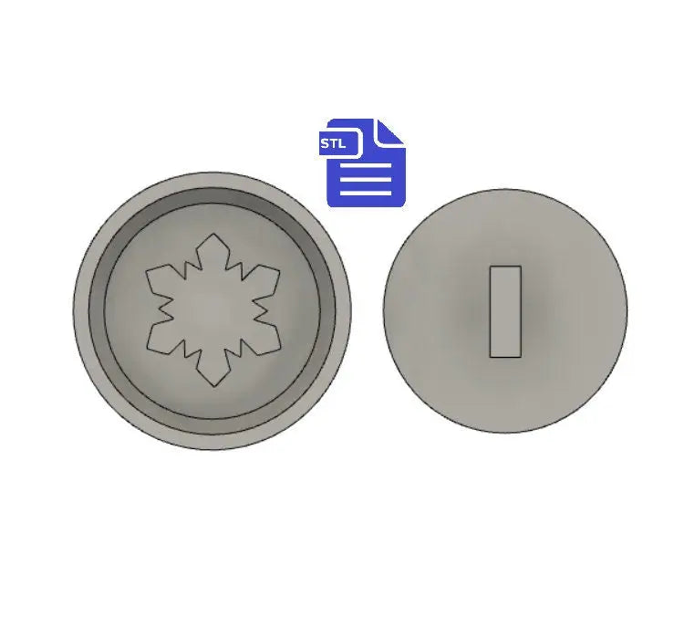 2pc Snowflake Bath Bomb Press Mold STL File - for 3D printing - FILE ONLY - Bath Bomb Mold - Shower Steamer Mold - Circle Bath Bomb Press
