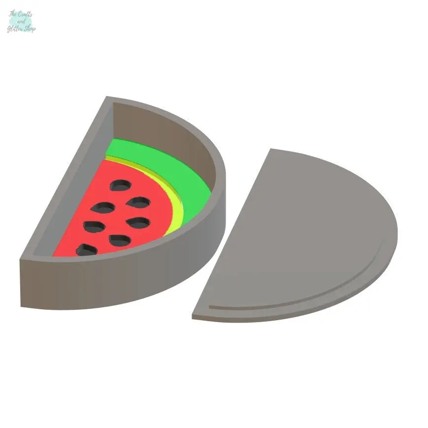 2pc Watermelon Slice Bath Bomb Mold STL File - for 3D printing - FILE ONLY - 2 piece Watermelon Bath Bomb Hand Press Shower Steamer - The Crafts and Glitter Shop