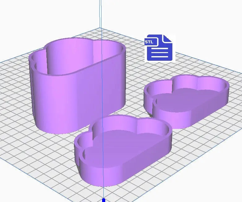 3 Piece Cloud Bath Bomb Mold STL File - for 3D printing - FILE ONLY - Cloud Bath Bomb Press Mould - Shower Steamer Hand Press Mold - The Crafts and Glitter Shop