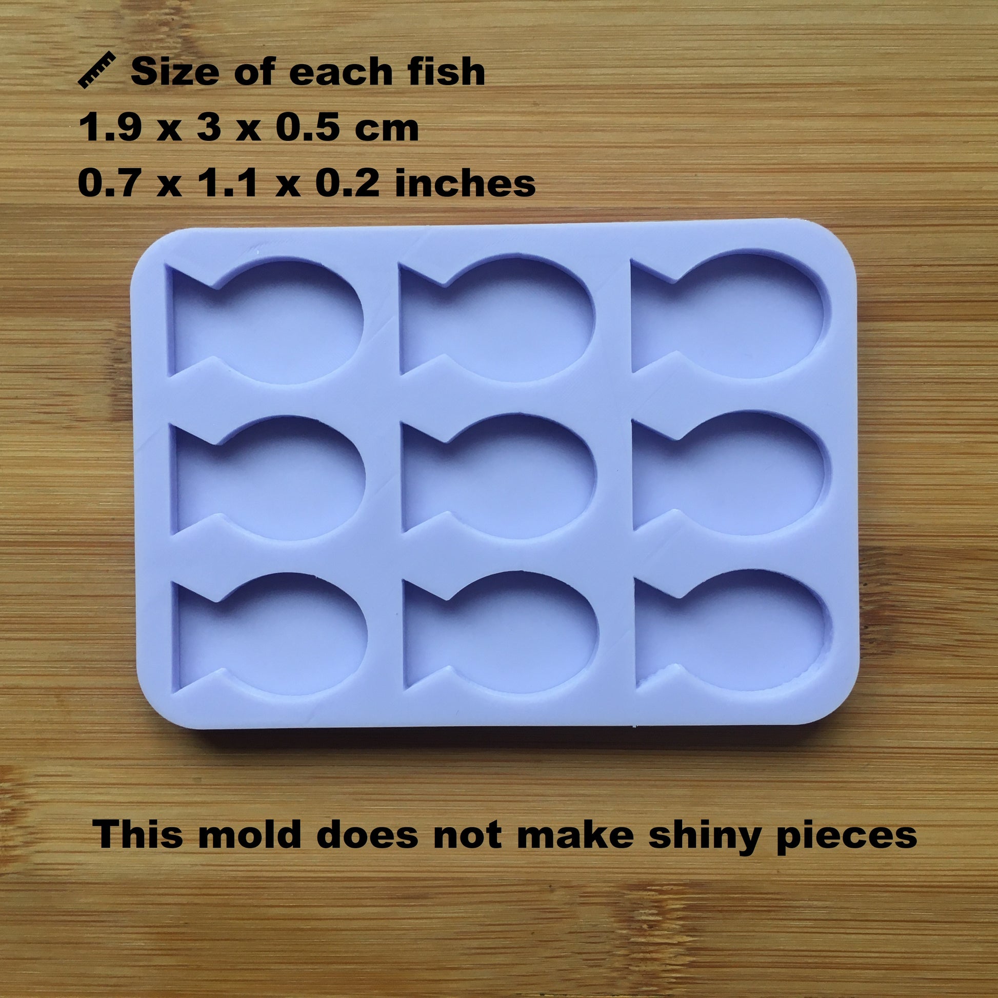 3 cm Fish Silhouette Silicone Mold