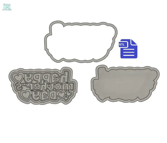 3 pc Happy Mother's Day Bath Bomb Mold STL File - for 3D printing - FILE ONLY - 3 piece Mother's Day Bath Bomb Hand Press Mould with hearts - The Crafts and Glitter Shop