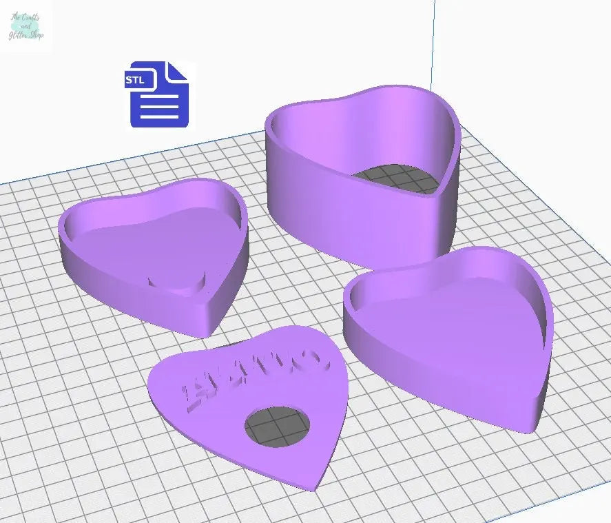 3 pc Planchette Bath Bomb Mold STL File - for 3D printing - FILE ONLY - 3 piece Hand Press Bath Bomb Mould - 2 designs in 1 mold - The Crafts and Glitter Shop