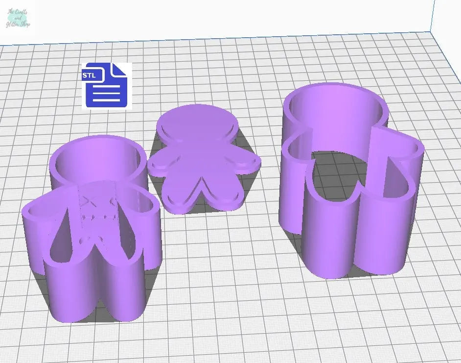 3 pc Voodoo Doll Bath Bomb Mold STL File - for 3D printing - FILE ONLY - 3 piece Bath Bomb Mould - Hand Press Bath Bomb Mold