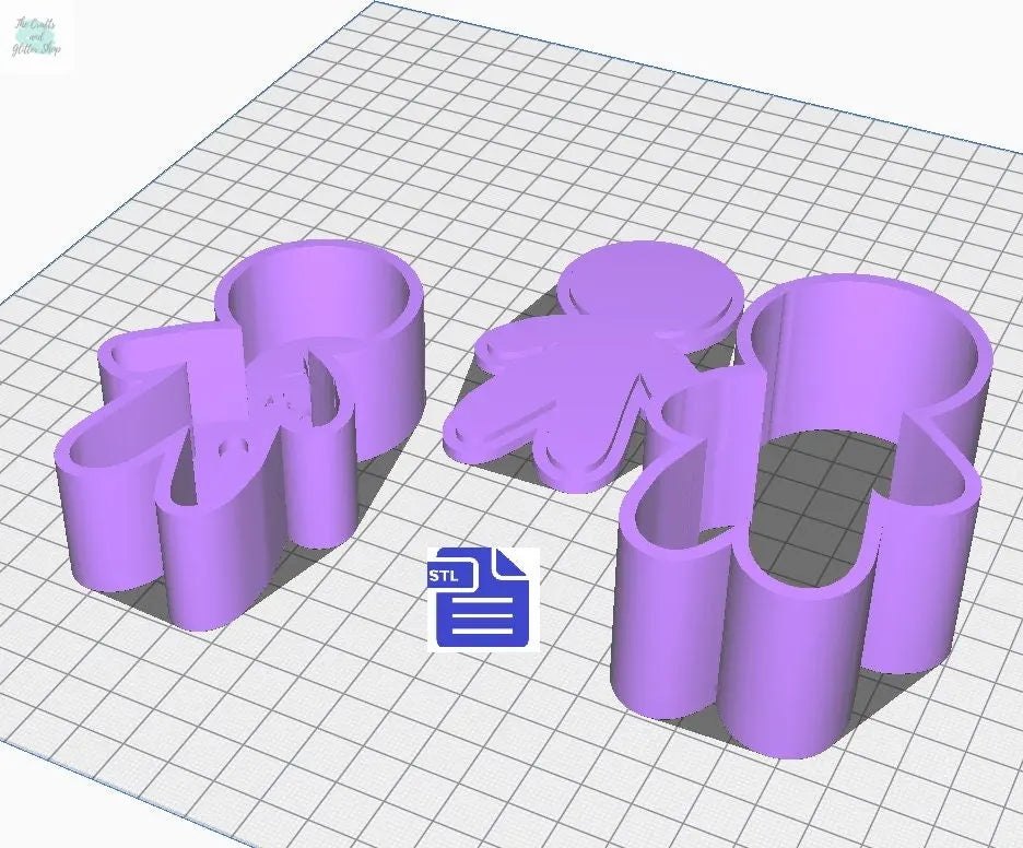 3 pc Voodoo Doll Bath Bomb Mold STL File - for 3D printing - FILE ONLY - 3 piece Bath Bomb Mould - Hand Press Bath Bomb Mold