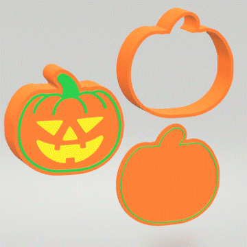 3 piece Pumpkin Bath Bomb Mold STL File - for 3D printing - FILE ONLY - 3 part Halloween pumpkin push mold for bath bombs shower steamers - The Crafts and Glitter Shop