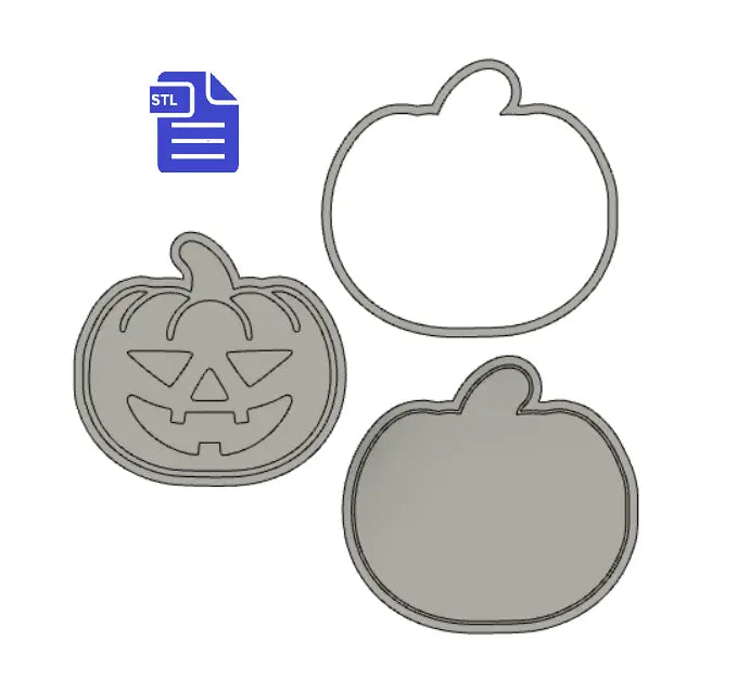 3 piece Pumpkin Bath Bomb Mold STL File - for 3D printing - FILE ONLY - 3 part Halloween pumpkin push mold for bath bombs shower steamers - The Crafts and Glitter Shop