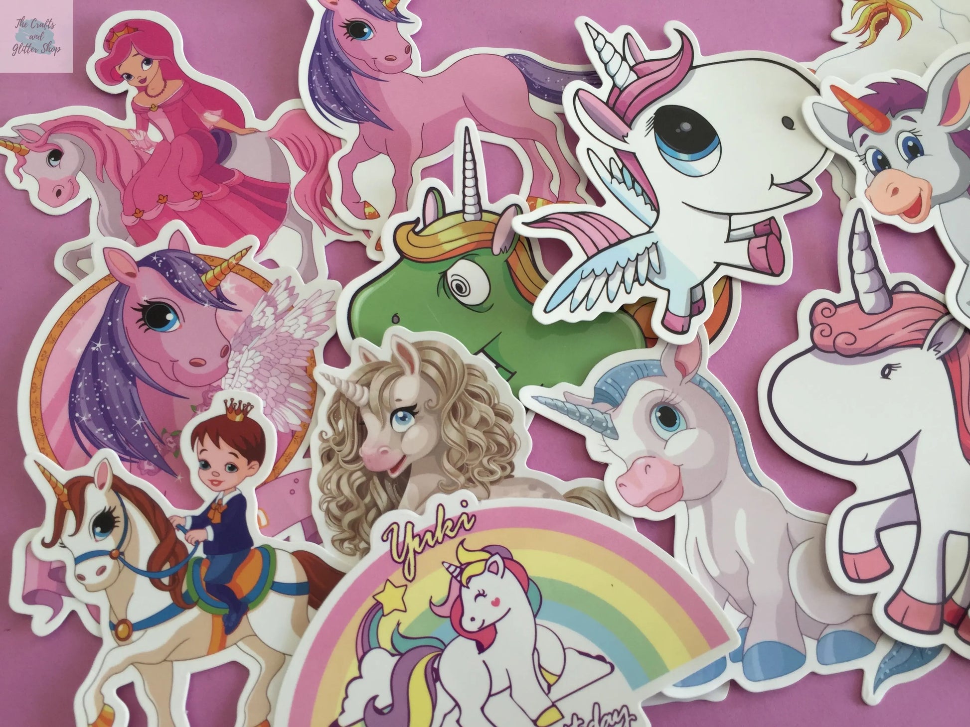 30 pcs Large Unicorn Sticker Flakes - Waterproof The Crafts and Glitter Shop