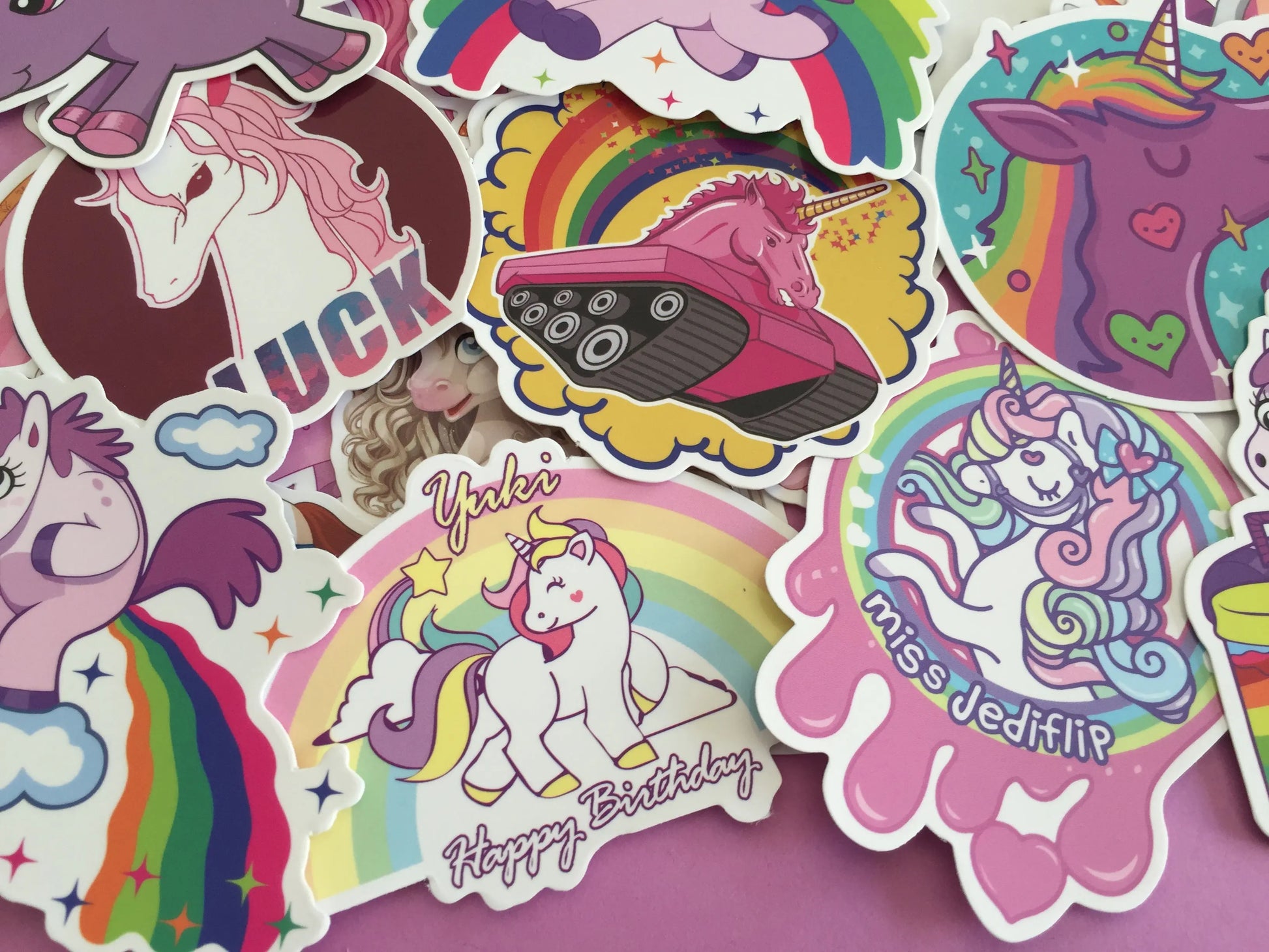 30 pcs Large Unicorn Sticker Flakes - Waterproof The Crafts and Glitter Shop