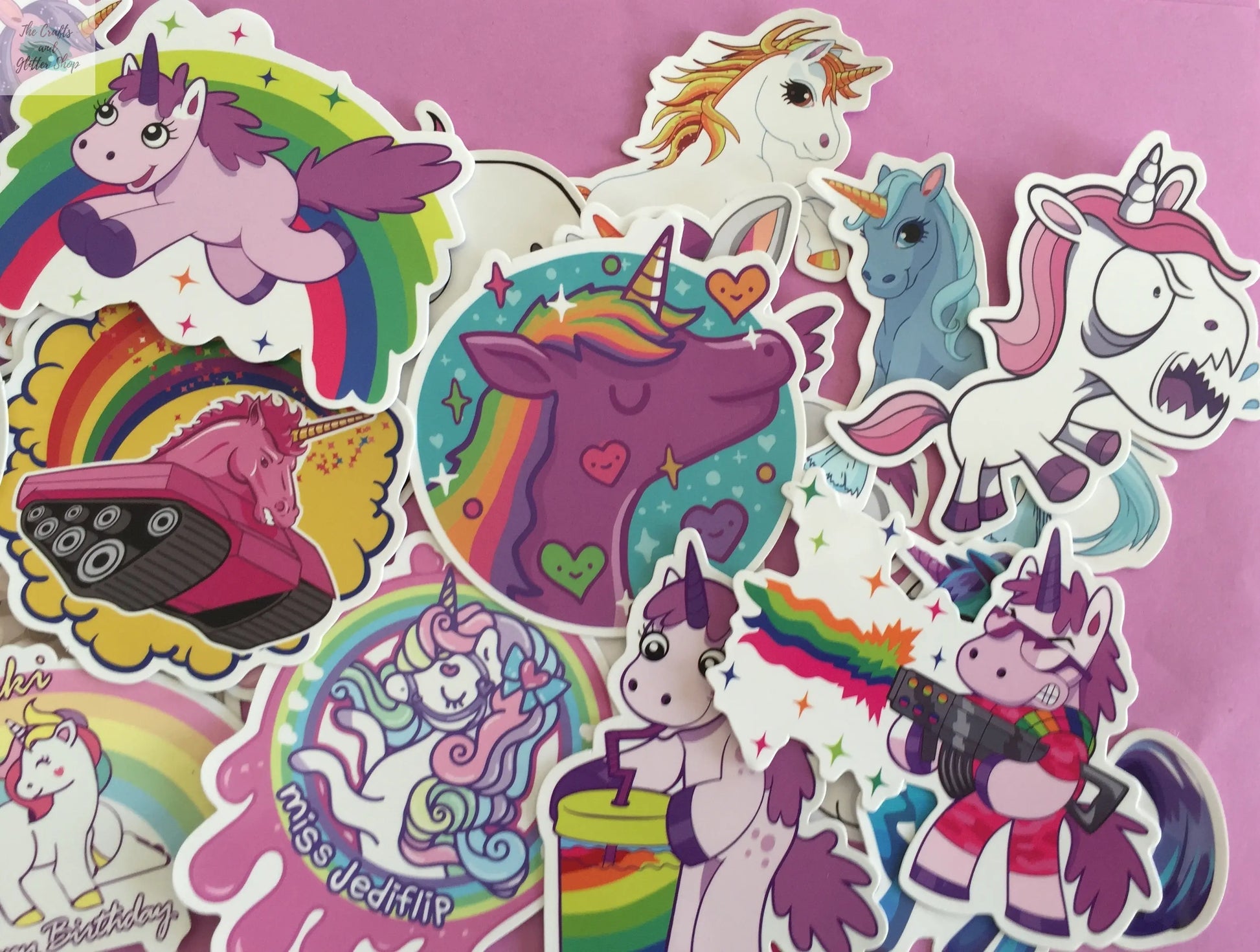 30 pcs Large Unicorn Sticker Flakes - Waterproof The Crafts and Glitter Shop