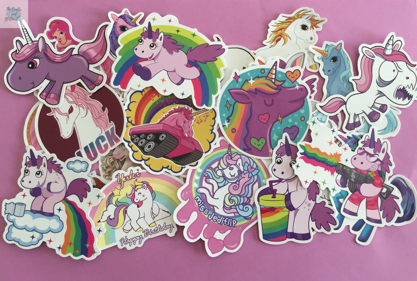 30 pcs Large Unicorn Sticker Flakes - Waterproof The Crafts and Glitter Shop