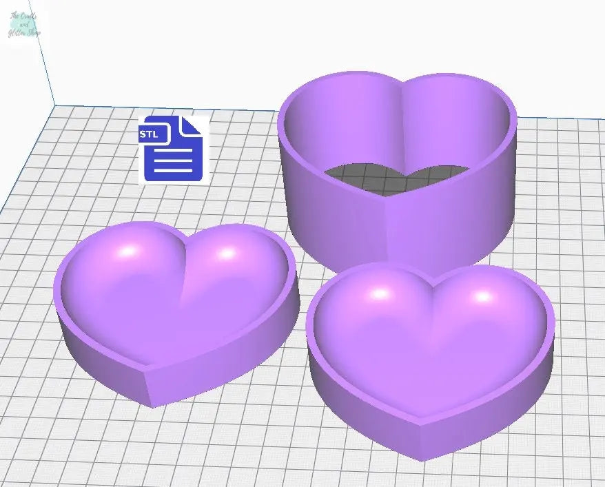 3D Bubble Heart Bath Bomb Mold STL File - for 3D printing - FILE ONLY - Puffy Heart Bath Bomb Press - Shower Steamer Bar Mold - The Crafts and Glitter Shop