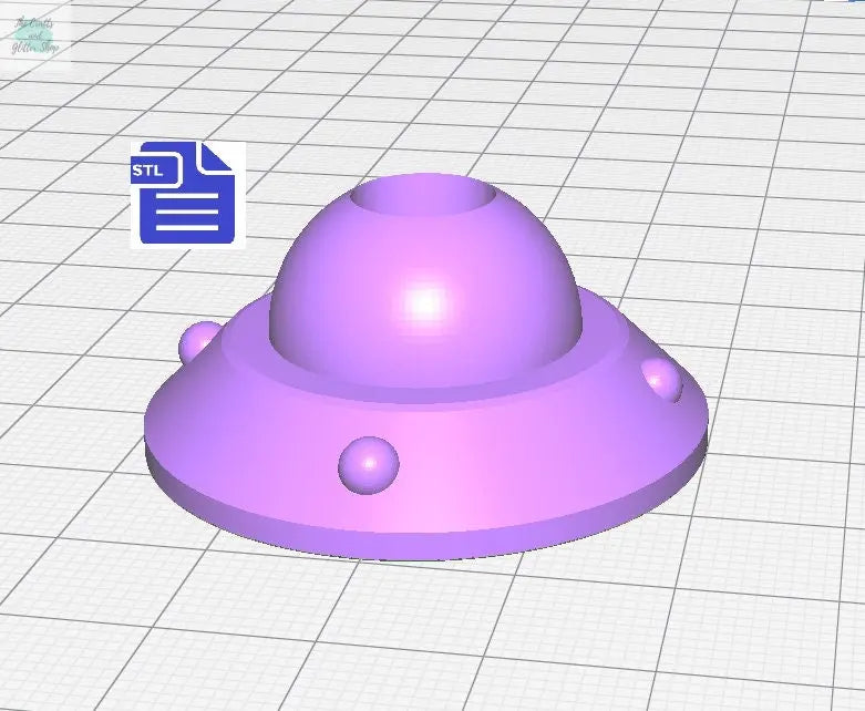 3D ufo Straw Topper STL File - for 3D printing - FILE ONLY - Instant Digital Download