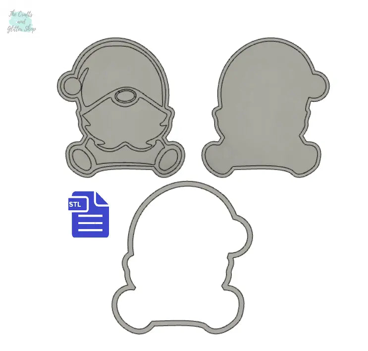 3PC GNOME BATH BOMB MOLD STL FILE - The Crafts and Glitter Shop