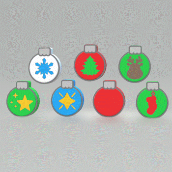 3pc 7in1 Christmas Bauble Bath Bomb Mold STL File