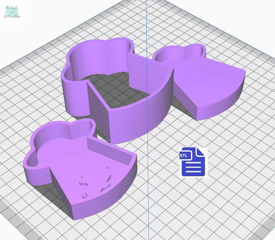 3pc Abducted Cow Bath Bomb Mold STL File - for 3D printing - FILE ONLY - 3 piece Hand Press Mould - The Crafts and Glitter Shop