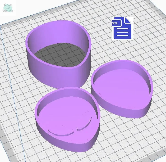 3pc Alien Head Bath Bomb Mold STL File - for 3D printing - FILE ONLY - 3 piece Hand Press Mould - The Crafts and Glitter Shop
