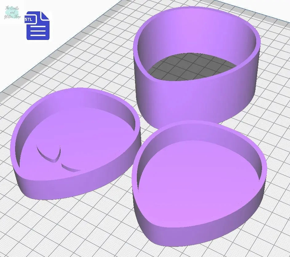 3pc Alien Head Bath Bomb Mold STL File - for 3D printing - FILE ONLY - 3 piece Hand Press Mould - The Crafts and Glitter Shop