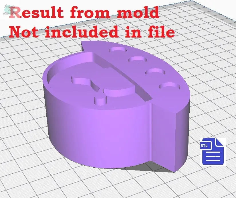 3pc Alien Spaceship Bath Bomb Mold STL File - for 3D printing - FILE ONLY - 3 piece Hand Press Mould