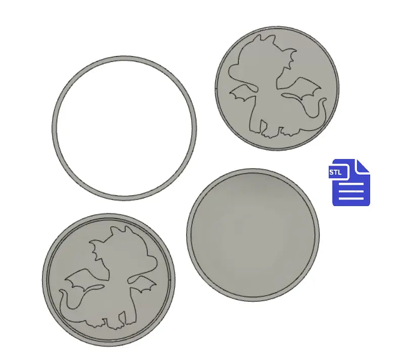 3pc Baby Dragon Bath Bomb Mold STL File for 3D printing - The Crafts and Glitter Shop