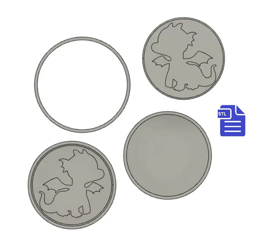 3pc Baby Dragon Bath Bomb Mold STL File for 3D printing - The Crafts and Glitter Shop