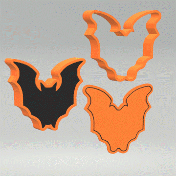 3pc Bat Bath Bomb Mold STL File - for 3D printing - FILE ONLY - 3 piece Bat Push Mold for bath bombs shower steamers solid shampoo fizzers - The Crafts and Glitter Shop