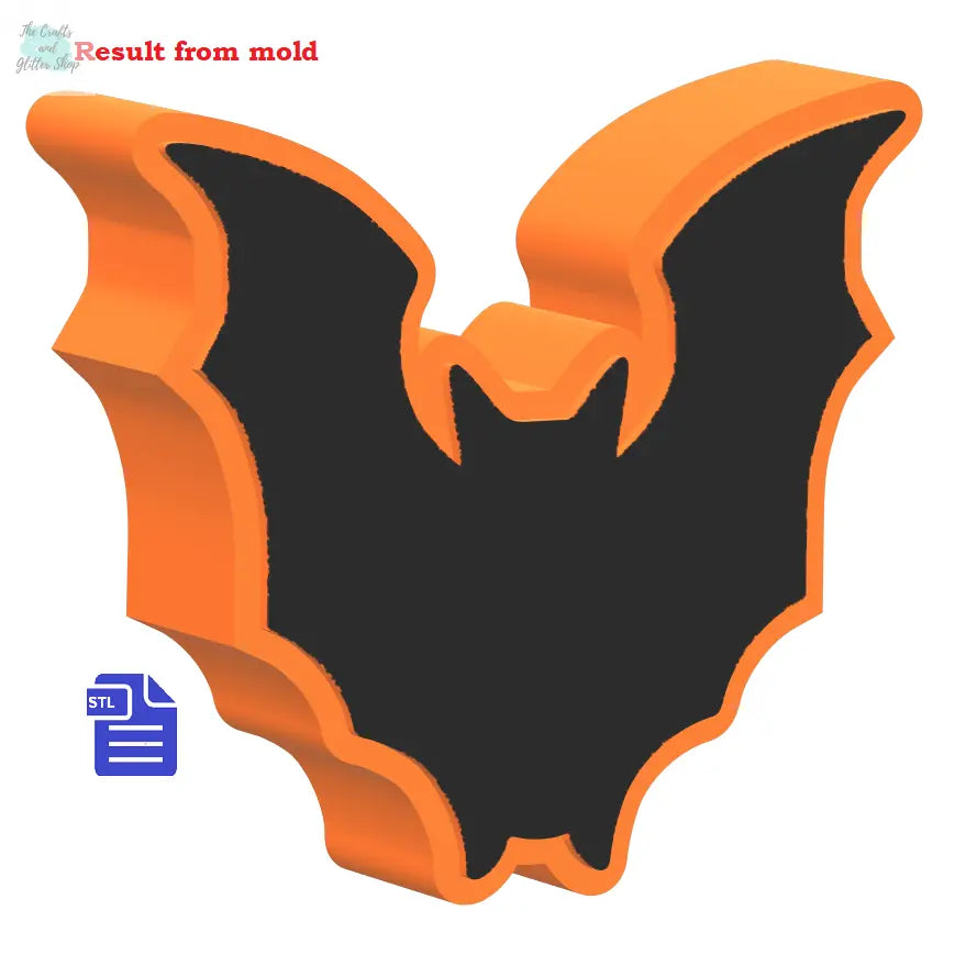 3pc Bat Bath Bomb Mold STL File - for 3D printing - FILE ONLY - 3 piece Bat Push Mold for bath bombs shower steamers solid shampoo fizzers - The Crafts and Glitter Shop