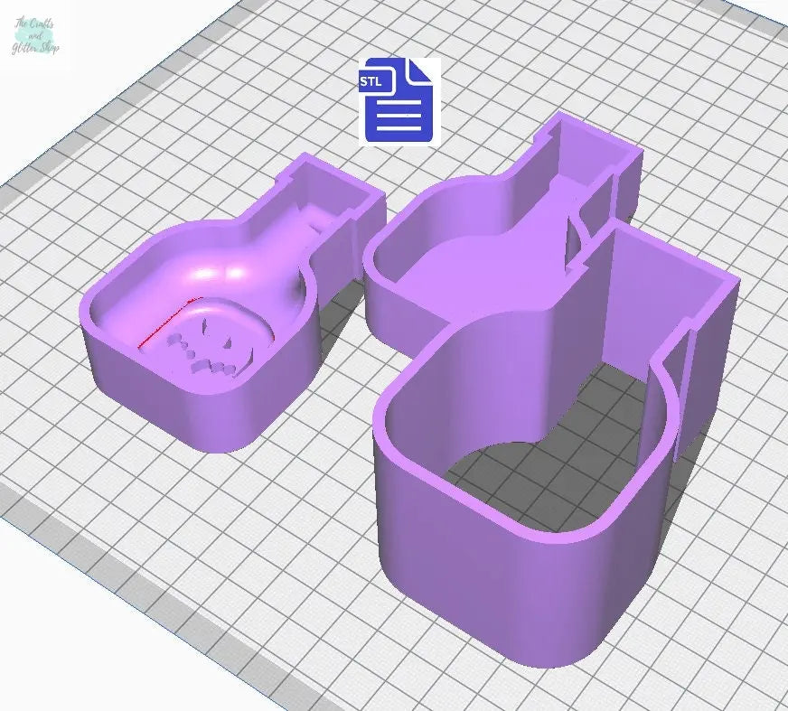 3pc Bat Wings Potion Bath Bomb Mold STL File - for 3D printing - FILE ONLY - 3 piece Hand Press Bath Bomb Mould