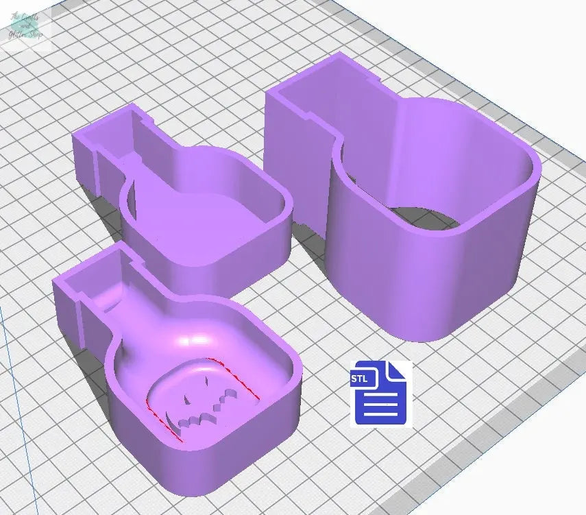 3pc Bat Wings Potion Bath Bomb Mold STL File - for 3D printing - FILE ONLY - 3 piece Hand Press Bath Bomb Mould