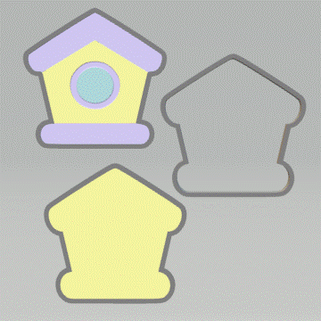 3pc Birdhouse Bath Bomb Mold STL File