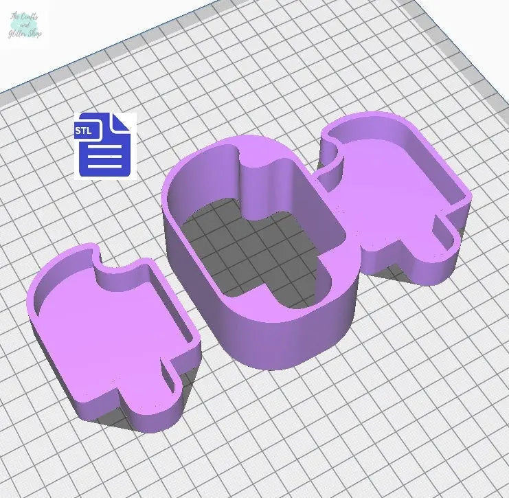 3pc Bitten Ice Lolly Bath Bomb Mold STL File - for 3D printing - FILE ONLY - 3 piece Hand Press Mould