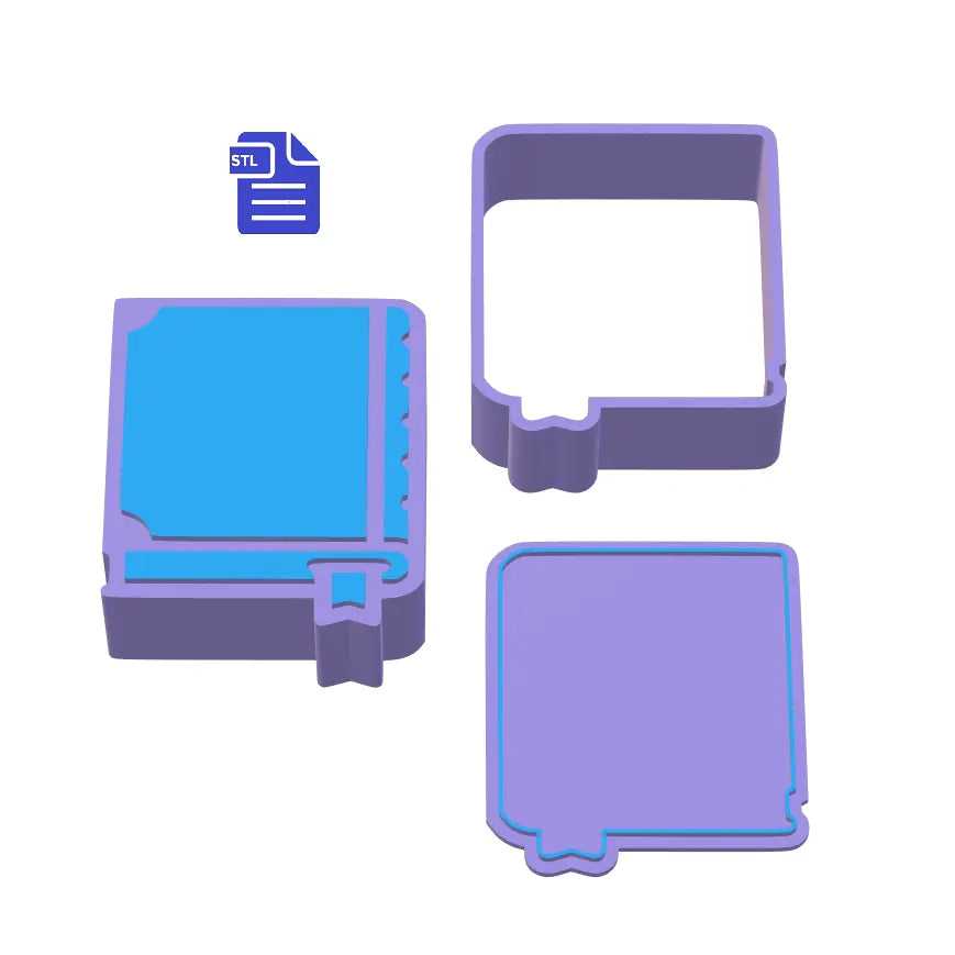 3pc Book Bath Bomb Mold STL File - The Crafts and Glitter Shop