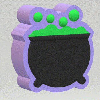 3pc Bubble Cauldron Bath Bomb Mold STL File
