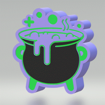 3pc Bubbling Cauldron Bath Bomb Mold STL File