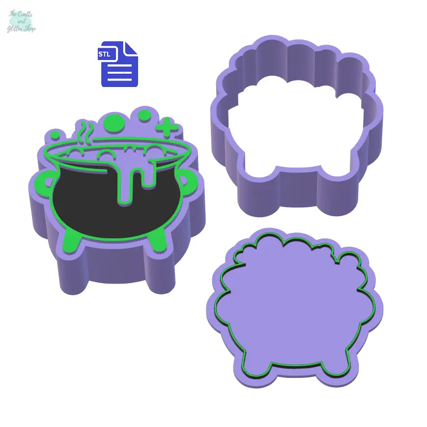 3pc Bubbling Cauldron Bath Bomb Mold STL File - for 3D printing - FILE ONLY - The Crafts and Glitter Shop