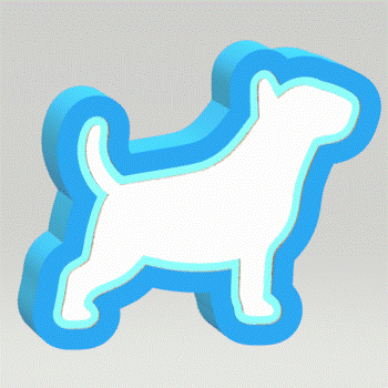 3pc Bull Terrier Bath Bomb Mold STL File