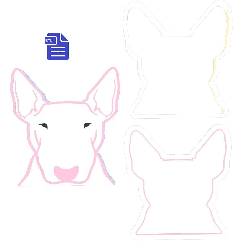 3pc Bull Terrier Bath Bomb Mold STL File - for 3D printing - FILE ONLY - The Crafts and Glitter Shop