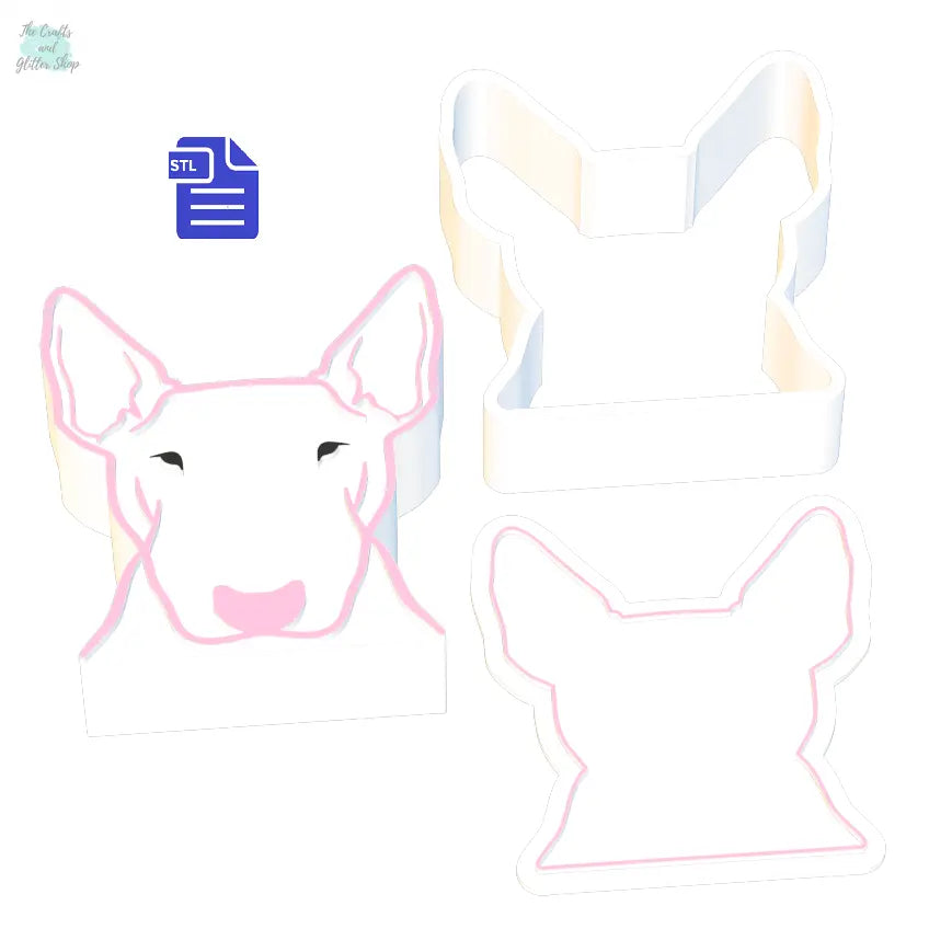 3pc Bull Terrier Bath Bomb Mold STL File - for 3D printing - FILE ONLY - The Crafts and Glitter Shop