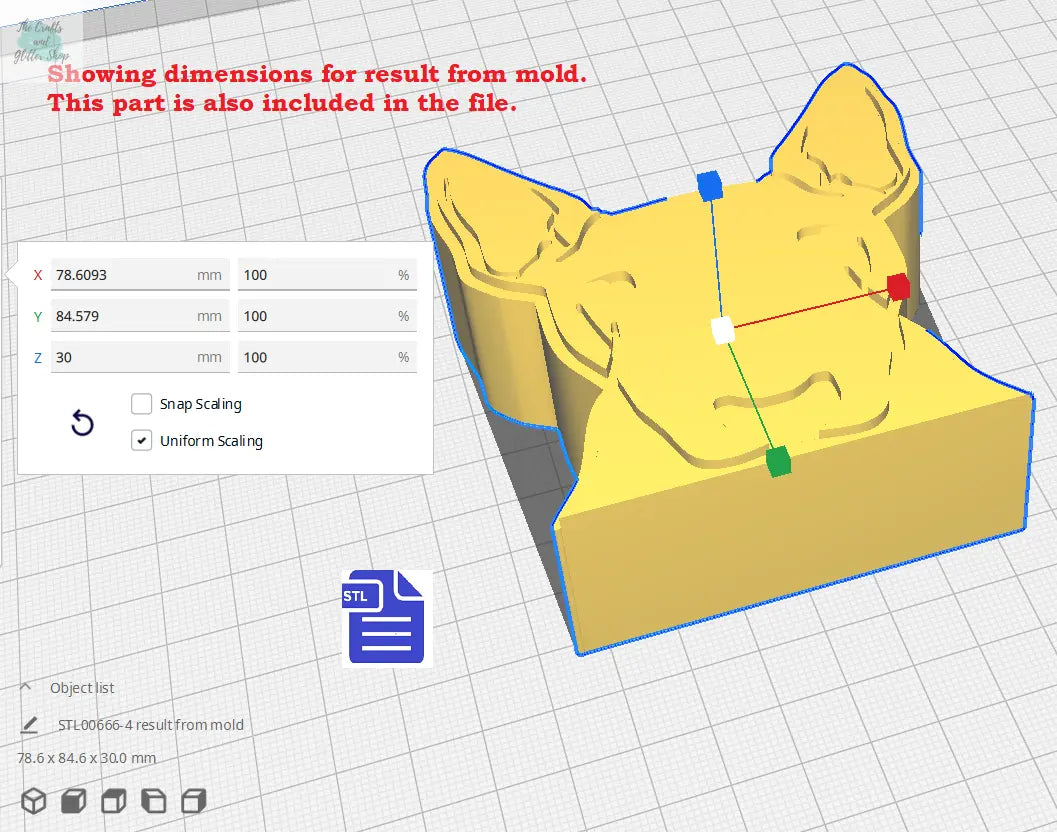 3pc Bull Terrier Bath Bomb Mold STL File - for 3D printing - FILE ONLY - The Crafts and Glitter Shop