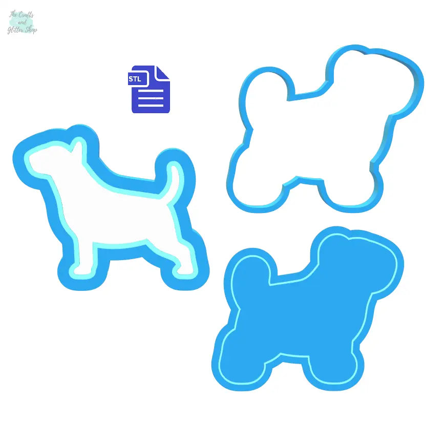 3pc Bull Terrier Bath Bomb Mold STL File - for 3D printing - FILE ONLY - The Crafts and Glitter Shop