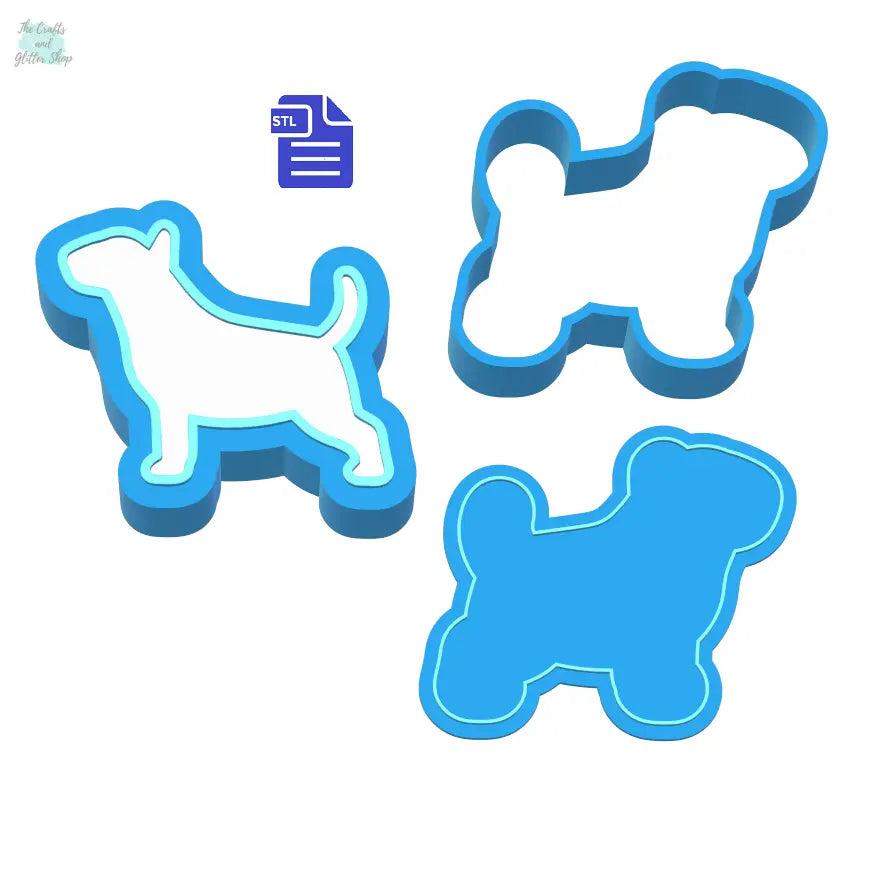 3pc Bull Terrier Bath Bomb Mold STL File - for 3D printing - FILE ONLY - The Crafts and Glitter Shop